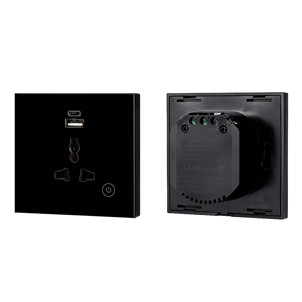 Smart WiFi Tuya Single Socket With USB and Type C Ports