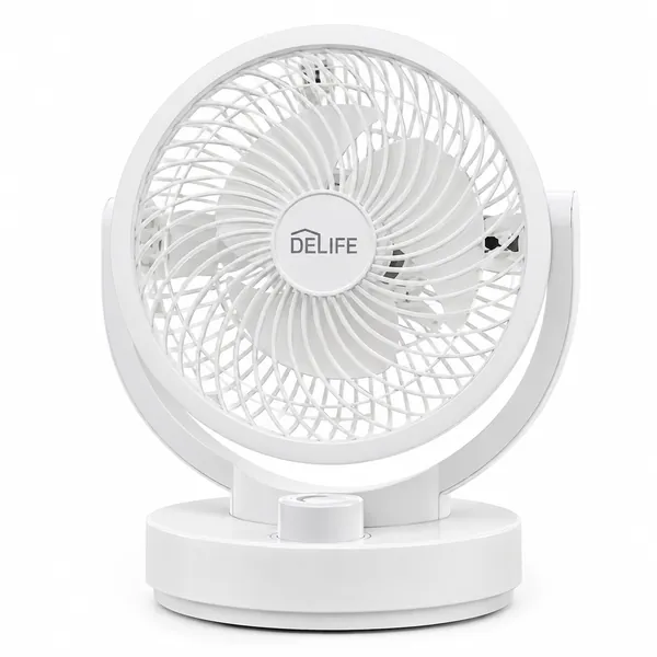 Delife Airium 6-Inch Air Circulator GC-800F – Compact 3-Speed Tabletop Circulation Fan