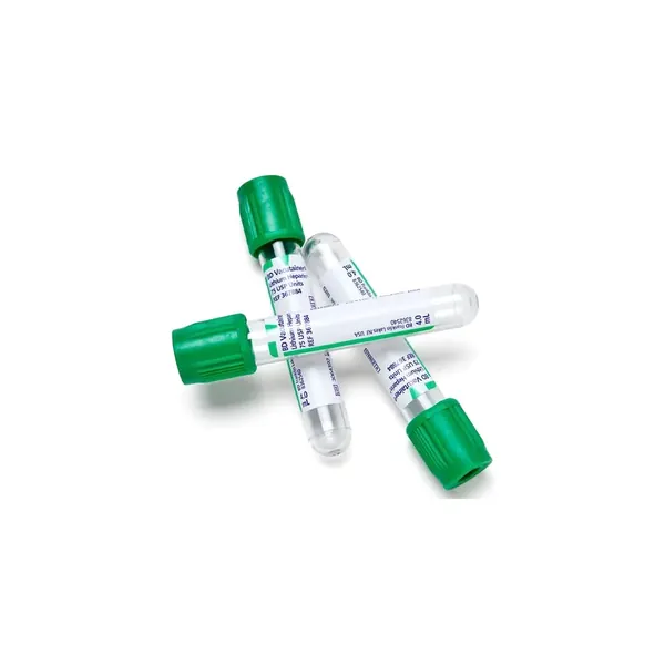 Green Cap Lithium Vacutainer Tube.