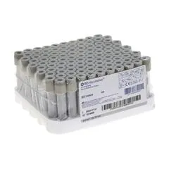 Grey Cap Fluoride Glucose Vacutainer Tube.