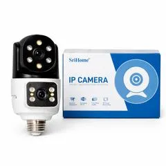 SriHome SH068 Dual-Lens Wi-Fi Security Camera – Full-Color Dual View